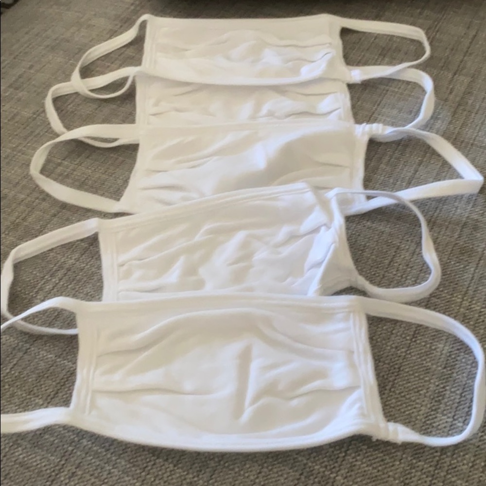 White Cotton Face Masks - New